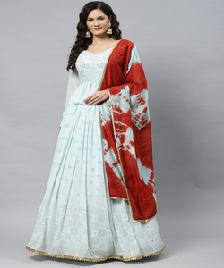Precio al por mayor en la secuencia de hilo de Georgette de moda Trabajo Lehenga Choli Estilo indio Ropa de fiesta Ropa étnica con Dupatta - Product Image 3