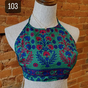 Halter Tie Printed Hippie Boho Halter <b>70s</b> Style Clothing <b>Top</b> Vintage Silk Retro Eco Flare Sleeve Aesthetic Gypsy Spell Style - Product Image 1