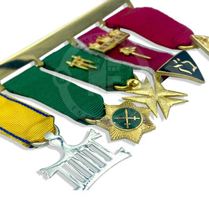 High Quality Modern Hard Enamel <b>Masonic</b> Medals Set Custom Pattern Stainless Steel Finish Decorative Collectible Medal <b>Gift</b> Set - Product Image 3