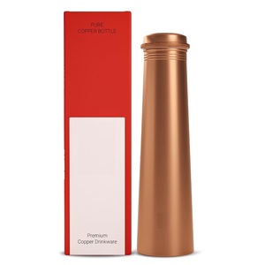 Botella de agua clásica de cobre puro, forma sin costuras a prueba de fugas de 1 litro con beneficios ayurvédicos disponibles para la opción de regalo de devolución - Product Image 2