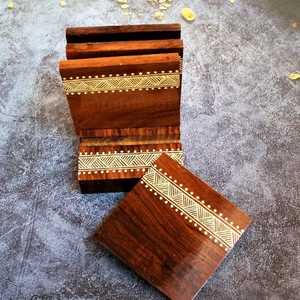 Free India Wholesale Colorful Resin Inlay MDF Coasters Handmade Wood Table Decoration From Resin Crafts - Product Image 1