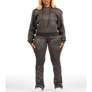 Ensemble de survêtement pour femmes, jogging, coupe ample, confortable, respirant, tenue de sport pour la salle de sport, la course à pied, le fitness - Product Image 3