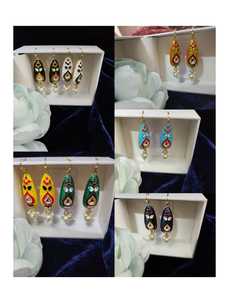 Pendientes Boho Chic Multicolor Meenakari, Par para Niñas, Mujer, Favor de Boda, Regalos de Dama de Honor, Regalo de Ceremonia Mehendi Sangeet - Product Image 5