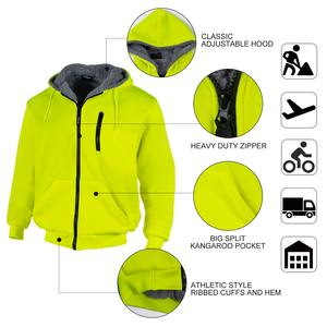 Sudaderas Unisex de Poliéster Fluorescente de Alta Resistencia con Forro Polar, Sudaderas de Seguridad para Invierno, Ropa de Trabajo de Alta Visibilidad Ignífuga - Product Image 3