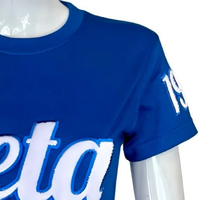 T-shirt personnalisé pour femme, imprimé sérigraphié, respirant, 100 % coton, bleu Zeta Phi Beta Divine Nine, formel, été/hiver, extérieur