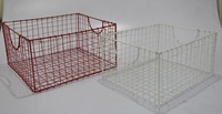 Paniers de rangement en fil de fer faits à la main avec poignées, design ovale moderne, motif rayé pour fruits et légumes, en maille