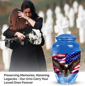Urnas de cremación con bandera americana azul para cenizas de adultos, entierro para papá, urna para hombre y mujer, funeral para hombres y mujeres, urna conmemorativa, tamaño personalizado - Product Image 6