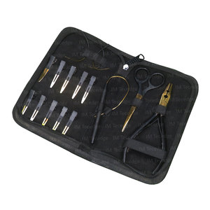 Kit d'outils d'extension de cheveux en acier inoxydable or noir de haute qualité en gros pour le matériel métallique de travail de salon - Product Image 3