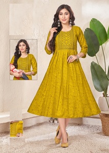 Re-yon 14 kg con etiqueta Liva con estampado a máquina con tapa de alimentación bordada con Slave Work Kurtis - Product Image 2