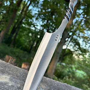 Cuchillo de cocina forjado de acero de Damasco personalizado de alta calidad con mango de envoltura de cuero de acero inoxidable hecho a mano - Product Image 4