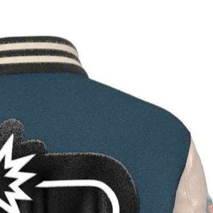100% Cotton Men's Vintage Letterman Varsity Jacket Oversized <b>Drop</b> Shoulder <b>Stand</b> Collar Chenille Embroidery High Street Style - Product Image 5