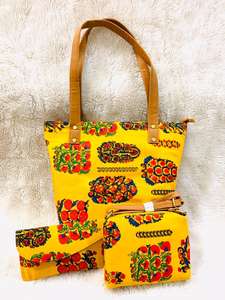 Floral Summer <b>Tote</b> Beach <b>Bag</b> Set Lady's Fashion Canvas PU Handle Long Durable Polyester Lining Spacious Main Zip <b>Vintage</b> Style - Product Image 2