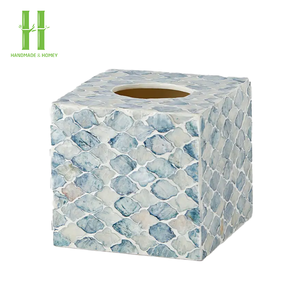 Dernière boîte à mouchoirs en nacre porte-serviettes fait main étui à mouchoirs en tissu incrusté de vadrouille de luxe, vente en gros du Vietnam - Product Image 2