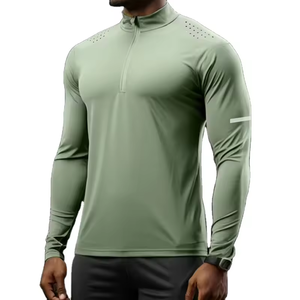 Entrenamiento de otoño Entrenamiento Correr Gimnasio de secado rápido Hombres Fitness Slim Fit Punto Manga regular Camisetas de compresión Envío DDP - Product Image 1