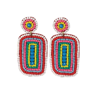 Pendientes de corazón bordados hechos a mano, pendientes de fiesta con cuentas multicolores para mujer, perfectos para el verano por glowin fashion - Product Image 3