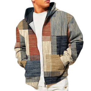 เสื้อฮู้ดมีซิปของผู้ชายแฟชั่นผ้าวาฟเฟิลใหม่ในสเวตเชิ้ตสำหรับผู้ชายโอเวอร์ไซส์เสื้อผ้าฤดูใบไม้ร่วงฤดูหนาว - Product Image 1