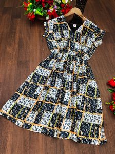 Top qualité nouvelle robe d'été 2024 vêtements de créateurs de mode femmes Vintage imprimé ceinture déco à manches courtes mi-mollet robe de luxe - Product Image 6