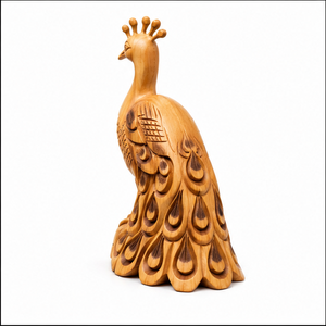 Escultura de Pavo Real de Madera Hecha a Mano, Ecológica y Duradera, Figura de Animal Tallada, Decoración Tradicional para Mesa de Sala de Estar - Product Image 2
