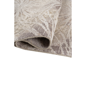 Tapis rectangulaire en laine et soie de bambou noué à la main Kavi gris et noir, design Théorie du Chaos, nouveau tapis de salon EBSh-400 - Product Image 2