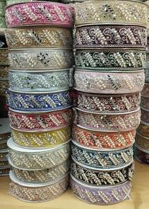 Dentelles au crochet personnalisées, écologiques, luxueuses, sexy, multicolores, ornées de perles, de sequins et de miroirs, assorties d'organza, pour vêtements et décoration intérieure - Product Image 3