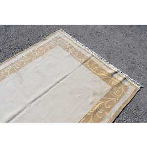 Tapis vintage 4,5x6,4 pieds, tapis turc, tapis persan en laine blanche - Product Image 5