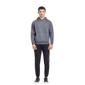 Pull décontracté polaire à capuche hommes hiver Streetwear mode poche kangourou réglable cordon à capuche coupe ample à capuche - Product Image 3
