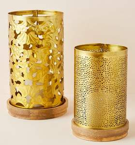 <b>Gold</b> Cutout <b>Candle</b> Holder for Diwali and Home Decor Modern Decorative Votive Holder for Festive Lighting and Decorations - Product Image 4
