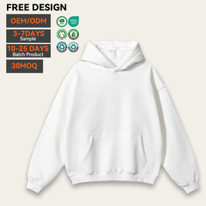 Custom Printed <b>Pullover</b> Heavyweight Plain Winter Hoodie High Quality 340GSM Streetwear Polyester Cotton Oversized Unisex <b>Men</b> - Product Image 2