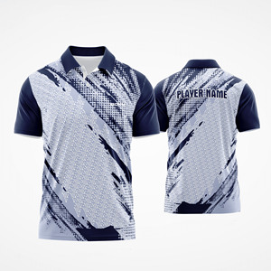 Chemises de sport pour hommes en jersey de coton/élasthanne, à motif uni, brodées sur le devant, décontractées, à boutons, séchage rapide, manches courtes, vente en gros sur mesure - Product Image 1