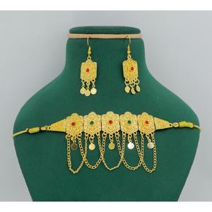 Martasha designer islamique ramadan spécial plaqué or EAU bijoux spécial dubai bijoux collier boucle d'oreille ensemble - Product Image 1