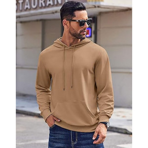 <b>Mens</b> Thin Athletic Hoodie <b>Pullover</b> Long Sleeve Workout Wholesale Fashion Custom Embroidery Hoodies 100% Cotton Regular Fit - Product Image 6