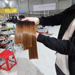 Raw vietnamita hueso recto sin procesar virgen marrón Borgoña Color de alta calidad vietnamita cutícula alineada crudo cabello humano suave - Product Image 3