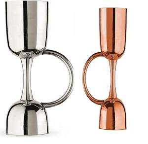 Jigger à double tête avec cuivre durable et acier inoxydable Poignée confortable Barware pour la fabrication de cocktails Mélangeur de vin en métal - Product Image 1