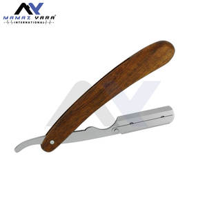 Rasoir de barbier à lame droite avec système de verrouillage oscillant, manche en bois de couleur personnalisée, outil de rasage professionnel pour barbier - Product Image 4
