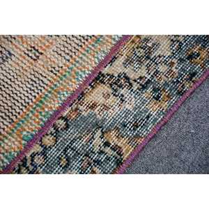 Alfombra Vintage de Estilo Runner de 1.7x6.9 pies, Alfombra Turca de Lana Ikat Azul - Product Image 5