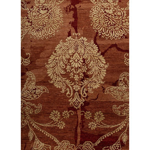 Alfombras de Lana Hechas a Mano en Color Rojo Aurora, Estilo Kilim, 9x12, con Medallón Abstracto Rectangular, Patrones para Pasillo, para Uso en el Hogar, para Entrada - Product Image 3