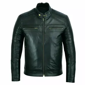 Chaqueta cárdigan de alta calidad para hombre, chaqueta de cuero PU con cuello levantado, delgada, de talla grande 5XL, chaqueta informal de invierno con cremallera para motocicleta para hombre - Product Image 6