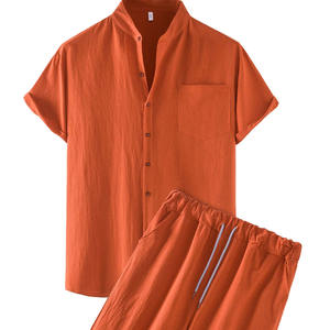 Ensembles d'été pour hommes de grande taille Chemise à fermeture boutonnée en tissu de coton avec séchage rapide - Product Image 3