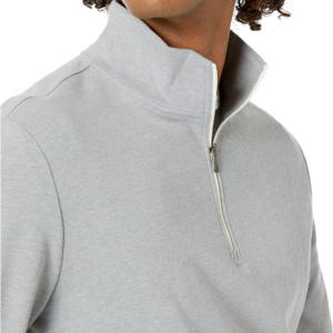 Logo personnalisé hommes polaire sweat quart 1/4 demi fermeture éclair col haut col montant sweat fermeture éclair à capuche - Product Image 5