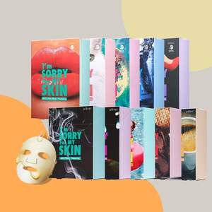 แผ่นมาส์กหน้าให้ความชุ่มชื้นแบบเกาหลีสำหรับผิวมัน/แห้งให้ความเย็น SOS moisturizer. ขอโทษสำหรับผิวของฉันแพ็คครอบครัวจัมโบ้ - Product Image 1