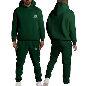 Compro OEM Service Heavyweight 100% Cotton Pullover Hoodie y Sweatpants Plain Blank Conjunto de dos piezas para hombres - Product Image 1