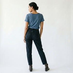 Casual <b>Women's</b> Cotton <b>V</b>-<b>Neck</b> Pleated <b>T</b>-<b>Shirt</b> - Product Image 2