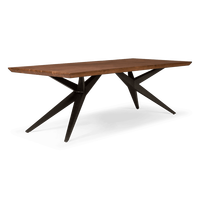 Ensemble de table à manger moderne en bois de manguier massif avec chaises rembourrées (8 places) |   Meubles de salle à manger contemporains, durables et écologiques