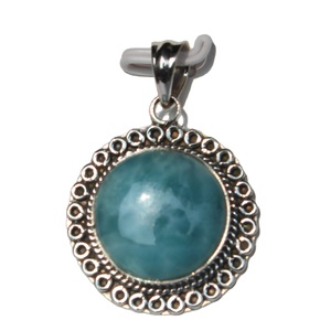 Unisexe 925 Sterling Silver 925 Pendentif Larimar Wrap Fantaisie Ovale Lunette Réglage Naturel Guérison Cristal Pierres De Mode Idée Cadeau - Product Image 6