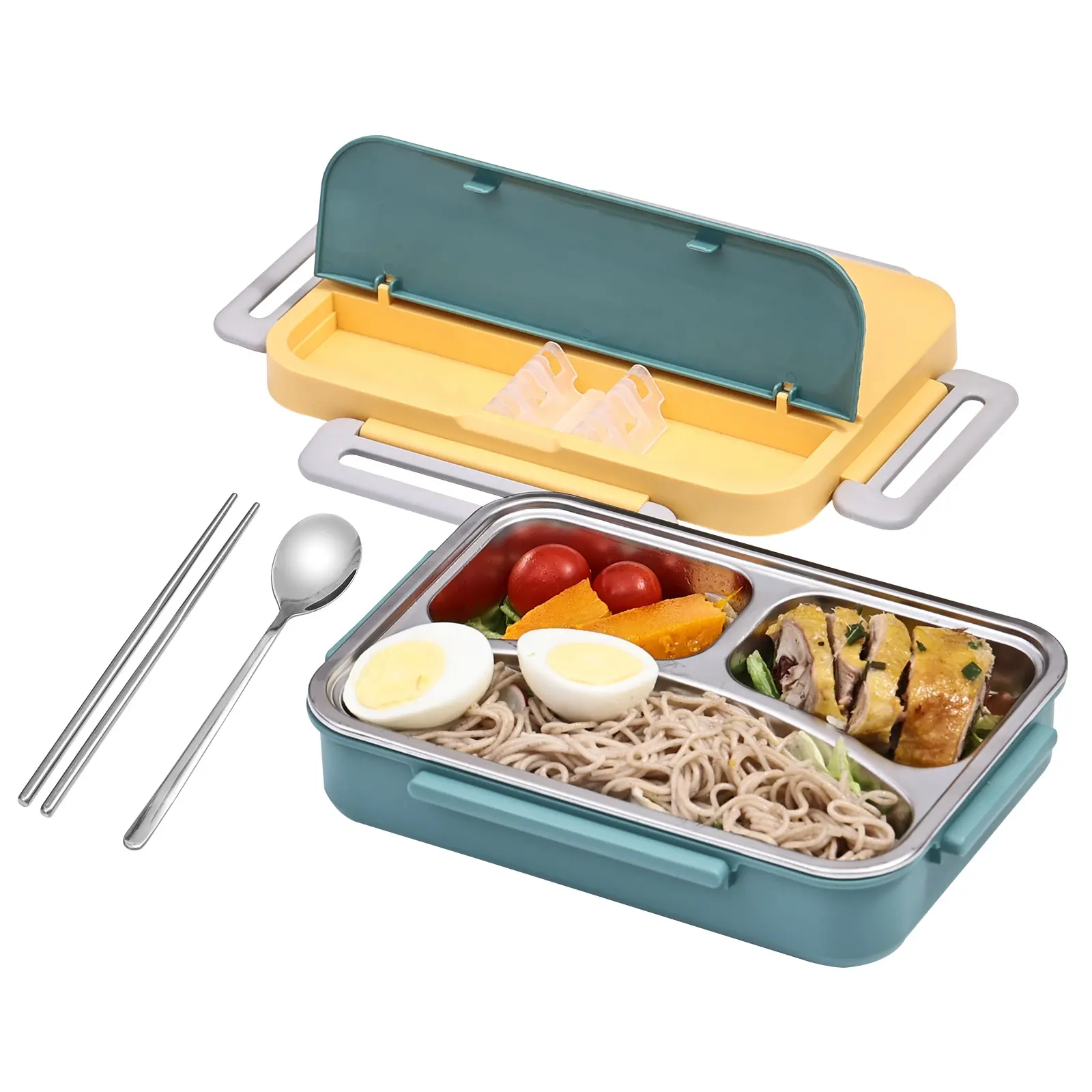 Bento Box 304 stainless steel Liner multi-grid lunch box for Adult, kid's school lunch Box Japanese style Sealed Leakproof