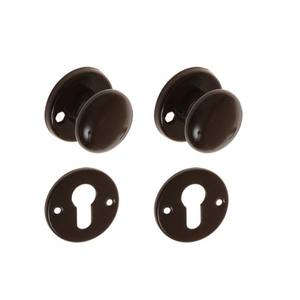 ลูกบิดประตูกลม, rotable สองด้าน, PZ, escuteon-BROWN - Product Image 3