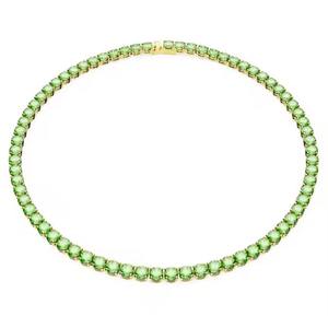 Collar DE TENIS verde de longitud media asequible, cristales redondos, acabado dorado, joyería a granel, proveedor B2B, regalo para mujer - Product Image 3