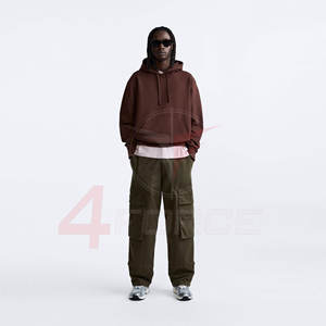 Sweat à capuche court ample pour homme, luxe urbain, en molleton de coton 500 GSM, coupe décontractée, pull court, OEM, marque privée, fournisseur - Product Image 6