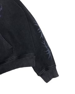 Pantalon de survêtement évasé pour homme, style streetwear hiver, délavé à l'acide, imprimé strass, logo vieilli, effet soleil, personnalisé, 100% coton - Product Image 4