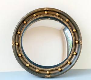 Espejo de Pared Convexo Redondo Estilo Antiguo con Acabado Bronceado - Product Image 4